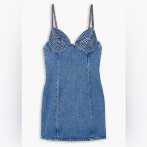 Area Chrystal Embellished denim dress